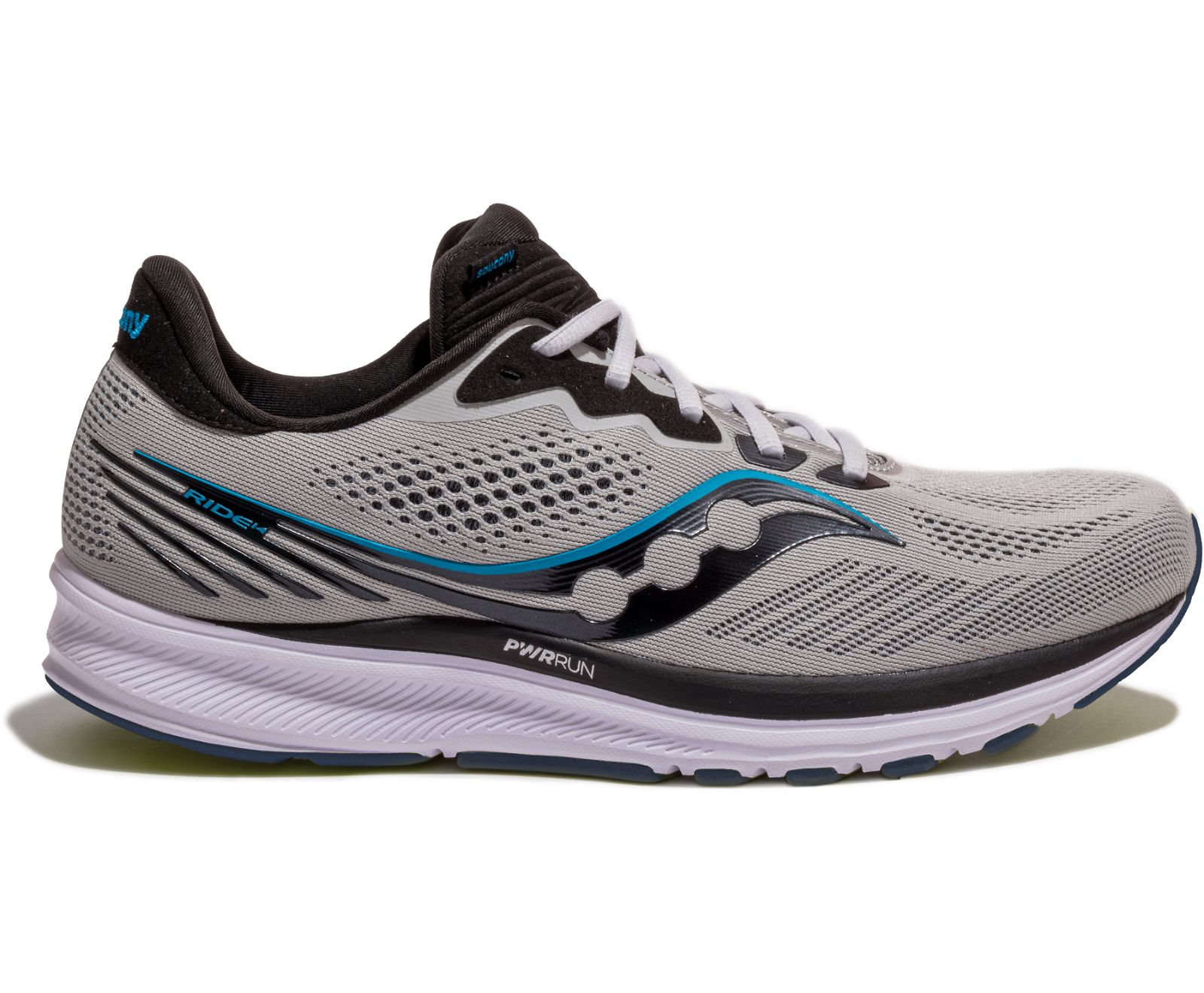 Men\'s Saucony Ride 14 Wide Running Shoes Grey / Black | Singapore 558SGLO